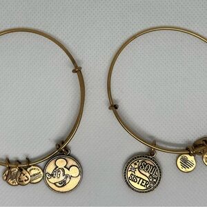 Set of 2 Alex and Ani / Soul Sister & Micky Mouse Charm Bangle Bracelets